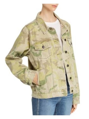 Chaqueta Denim Interior Estampado Leopardo Verde Bolsillos ONETEASPOON XS para Mujer Foto 1 de 4