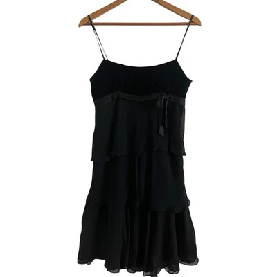 Y2K 真丝天鹅绒雪纺荷叶边迷你连衣裙 XS 童话垃圾奇思索 Ethereal — 第 1/4 张图片