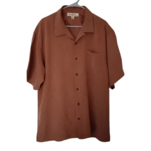 Tommy Bahama Hemd Herren XL Burnt Orange, Seide Knopfleiste - Bild 1 von 7