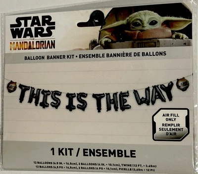Exhibición de globos de cumpleaños mandolorian de Star Wars pancarta de 12 pies esta es la manera NUEVO Foto 1 de 3