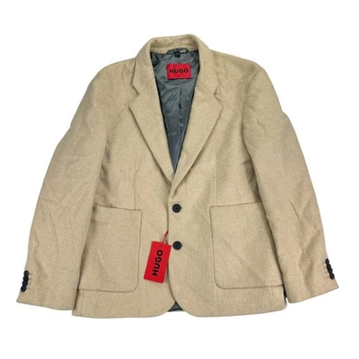 Hugo Boss Mens Modern Fit Acrylic Blend Sport Coat Beige 38S - Image 1 of 4