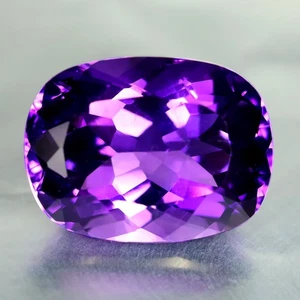 10.10 ct Cushion (15.79 x 11.89 mm) Brazil Natural Purple Amethyst Gemstone - Picture 1 of 2