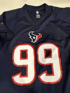 Nike Tee Athletic Cut Jersey Shirt Youth L 14-16 Blue JJ Watt #99 Houston Texans - Picture 1 of 3