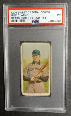1909-11 T206 - Fred Clarke - HOF - Sweet Caporal 350/30 - PSA 1 PR - Image 1 of 2