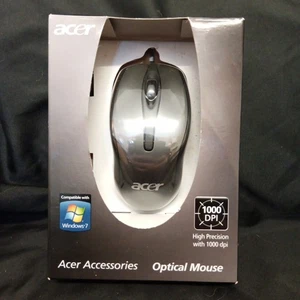 Acer Wired 2-Button Scroll Wheel Optical Mouse Black Brand New In Box - Picture 1 of 2