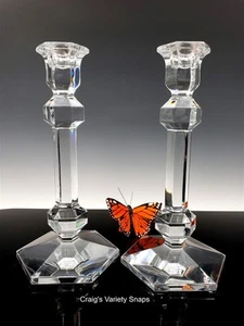 Val Saint Lambert Galatee Crystal Candle Holders Set - MSRP €320.00 - Picture 1 of 15