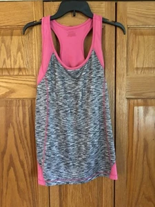 Womens Tek Gear Black & White Workout Tank Top Size XL built in bra - Picture 1 of 3