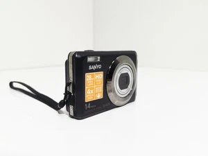 Sanyo VPC-1420EX 14MP Digital Camera 5x Optical Zoom Black Tested + Charger - Picture 1 of 10
