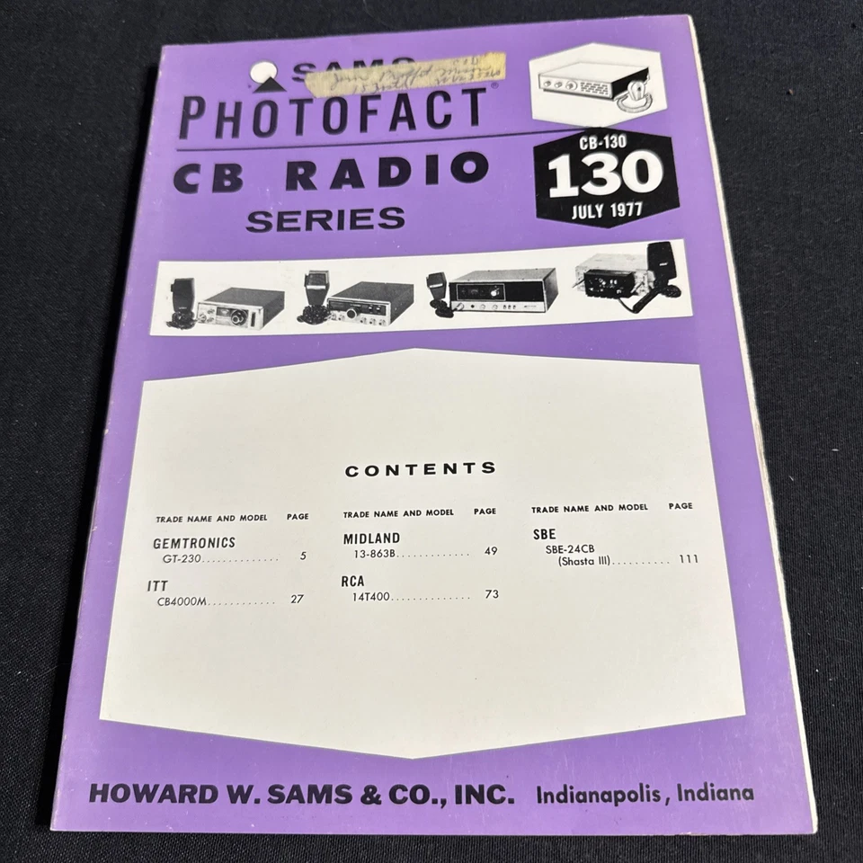 SAMS Photofact CB Radio Series Manual CB 130 July 1977 - Image 1 of 1