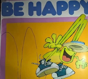 1972 Vintage Retro Poster "Be Happy" springender Frosch Hippie Kunst Kersten Brothers  - Bild 1 von 9