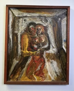 "Pintura original al óleo a bordo de mediados de siglo Marco Celotti ""Baila con Cecidia""" - Imagen 1 de 19