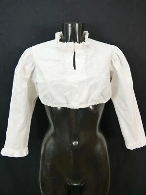 Gr.40 Dirndlbluse süße Bluse für Dirndl Baumwolle mit Spitze B9443 - Bild 1 von 3