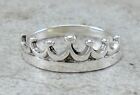 UNIQUE 925 STERLING SILVER CROWN BAND RING size 9 style# r3011