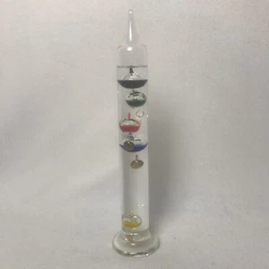 Vintage Retro Galileo Thermometer Floating Spheres multicolour Glass 28cm Tall - Picture 1 of 10