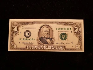 1993 $50 FRN FEDERAL RESERVE NOTE - (D) CLEVELAND, OHIO LOT#CA126 - Picture 1 of 8