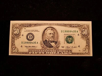 1993 $50 FRN FEDERAL RESERVE NOTE - (D) CLEVELAND, OHIO LOT#CA126 - Image 1 of 4