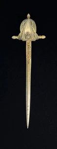 Spada apri lettere vintage Toledo Spagna ornata ottone e acciaio spagnola - Foto 1 di 20