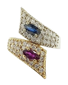 Wonderfuly Unique White/Yellow  Gold 14kt Diamond Cluster Ring .92ct - Picture 1 of 3