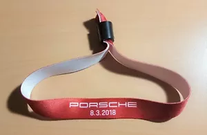 Pulsera correa Porsche cinta de entrada roja de tela con cierre con fecha - Imagen 1 de 1