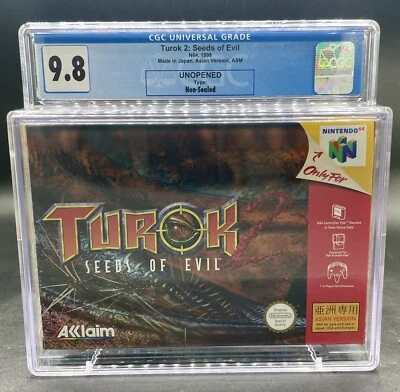 CGC 9.8 Graded 1998 Turok 2 Seads Of Evil N64 Video Game Asian Version Unopened - Image 1 of 2