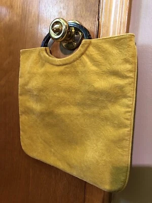 Cartera Amarilla Ursule Beaugeste de Colección con Mango de Caparazón de Tortuga Hecha en París Francia Foto 1 de 4