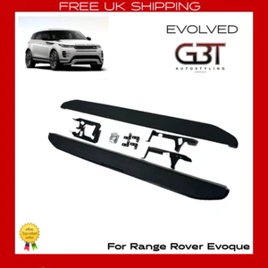 ALL BLACK SIDE STEP RUNNING BOARD FOR RANGE ROVER EVOQUE 2018+ FACELIFT L551 UK - Picture 1 of 11