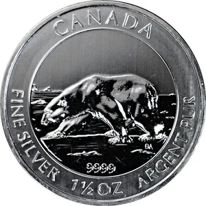2013 Canada Wildlife Series Polar Bear  1.5 oz Silver Brilliant Uncirculated - Picture 1 of 2