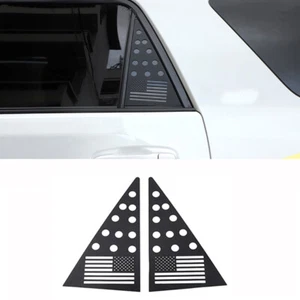C-pillar Triangular Window Glass Plate Trim Cover For 4Runner 10+ Black US flag - Picture 1 of 17