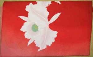 Cattleya Orchid *Red Japan Showa no Furoshiki Cloth 68cm /JYURYOU*08 - Picture 1 of 6