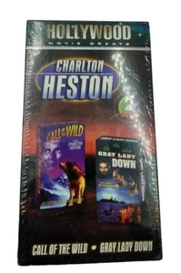 Call of the Wild Gray Lady Down 2 Movies VHS Charlton Heston Box Set New Sealed - Imagen 1 de 5