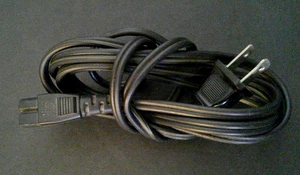 HCJ SU-6P, E 82423, LL95160 (6 feet) Black - 125V-7A, 2-Prong, AC Power Cord - Picture 1 of 3