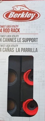 Estante de caña de pescar Berkley Twist Lock tiendas 4 cañas montaje en pared ligero Foto 1 de 4
