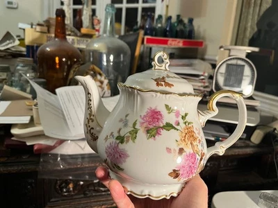 Halsey Fine China Japón Otoño Amanecer 562 flores rosas florales tetera bonita Foto 1 de 4