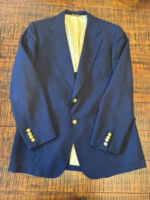 Cricketeer Wimbledon 38 Frederick Nelson Men Navy Blue Brass Jacket Blazer  - Image 1 of 4
