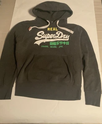 Superdry Vintage Retro Logo Hoodie Red Black Brown Sweater Large Trademark JPN Foto 1 de 4