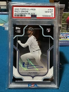 2023 Topps x J-Rod Auto /10 SSP Riley Greene RC Detroit Tigers PSA 10 POP1 - Picture 1 of 2