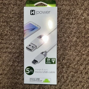 IH power 5ft Charge & Sync Micro USB Cable for android devices Samsung etc - Photo 1 sur 2