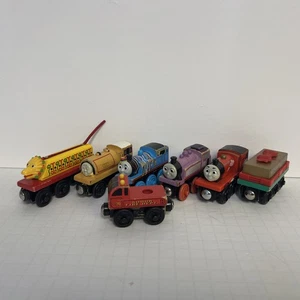 Thomas And Friends Trains Lot Of 7 Wooden Tenders Cars Ben Rosie James Fire NICE - Picture 1 of 24