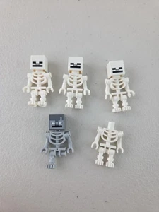 5  LEGO Minecraft Skeleton Minifigures (1 Missing Leg) (1 Missing Head) - Picture 1 of 3