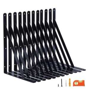 12-Pack 14 Inch Heavy Duty Shelf Brackets, Large Wall Bracket for Garage Stor... - Picture 1 of 8