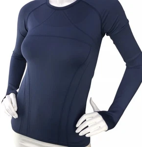 Ivivva Lululemon Girls Swiftly Fly Tech Seamless Long Sleeve Black Shirt SZ 14 - Picture 1 of 7