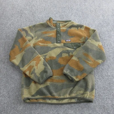 Pullover Patagonia Synchilla Niños Mediano Snap-T Polar Camuflado Verde Bolsillo a Presión Foto 1 de 4