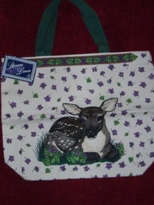 TOTE BAG: DEER, FAWN -  NEW WITH TAG, lined -- Great Grocery tote! - Picture 1 of 1