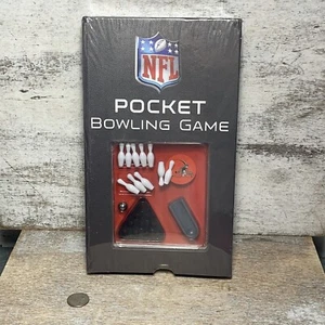 NFL Pocket Bowling Game: Mini Bowling Table, 10 Pins, 1 Ball, Rack, Rolling Tool - Picture 1 of 16