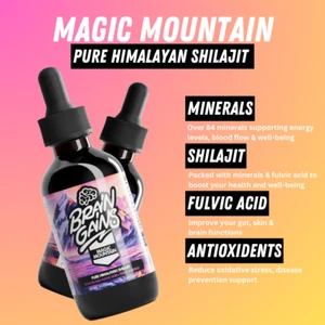 Brain Gains Magic Mountain 100% Pure Himalayan Shilajit, Fulvic Acid Tincture - Picture 1 of 6