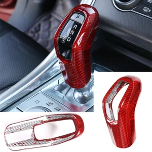 Borde de perilla de cambio de marchas de fibra de carbono roja para Range Rover Sport 2018-22 Evoque 2020+ - Imagen 1 de 12