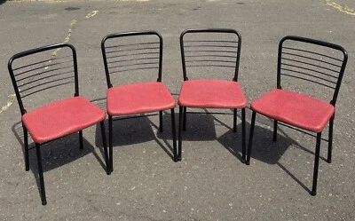 Vintage MCM Mid Century Modern SET OF 4 Cosco Folding Chair Gatefold Red 1955 - Image 1 of 4
