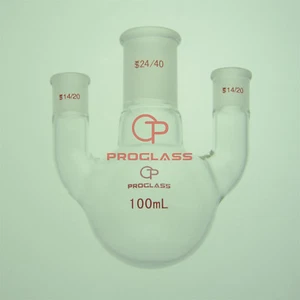 Lab Straight 3 Necks Round Bottom Flask 100mL,Center 24/40,Sides 14/20 - Imagen 1 de 1