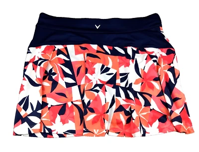 Callaway Opti-Dri Athletic Skort Womens L TrueScuplt Navy Coral Golf Pickleball - Image 1 of 4