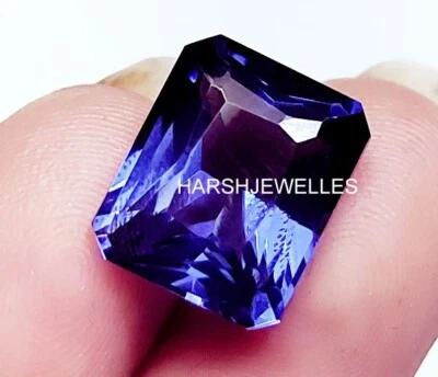 Piedra preciosa suelta certificada 8,55 quilates corte princesa esmeralda tanzanita natural H214 Foto 1 de 4